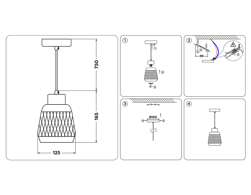 TR8005 SB/BK бронза/черный E27 max 40W D125*915